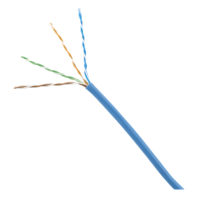 Bobina de Cable UTP 305 Metros (1000 Pies) de Cobre, Azul, Categoría 6 (24 AWG), 1000Mbps, LSZH (Bajo Humo, Cero Halógenos), de 4 Pares