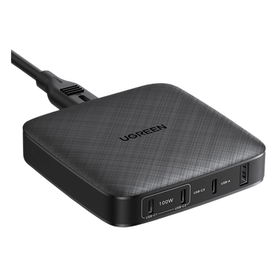 Cargador de escritorio de 100W / 4 Puertos de Carga Rápida / 4 USB-C / 2 USB-A / Tecnología GaN II +SIC / Power Delivery 3.0 / Quick Charge 4.0 / Chip Confiable y Carga Inteligente / Optimiza la Experiencia de Carga