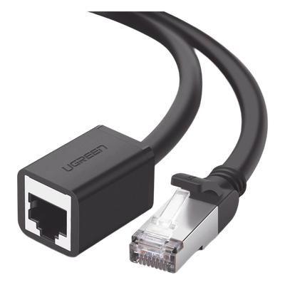 Cable de Extensión Cat6 RJ45 F/UTP / Macho a Hembra / 0.5m / Método de conexión 568B / Velocidad de transmisión 1000Mbps / Ancho de banda del canal 250MHz / Caja de Cobre / Negro