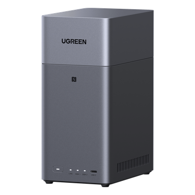 NAS UGREEN NASync DH2300 / Procesador RK3576 / 4GB  / 32GB eMMC / 2 Bahías SATA / JBOD-Basic-RAID 0-RAID 1 / Puerto HDMI 4K / 1 GbE / USB 3.2 Gen 1 Type-C / Detección NFC