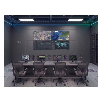 Kit Videowall 2x2 / 4 Pantallas 55" Full HD / Decodificador 16CH 4K / Montaje de Pared / Hikvision