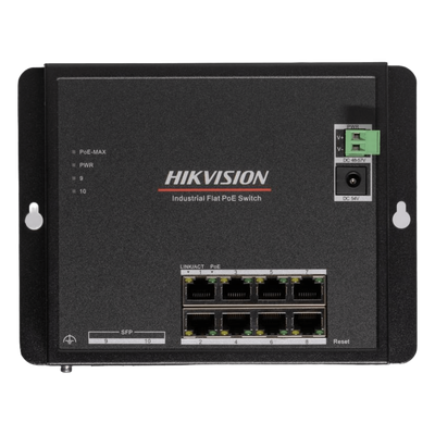 Switch Industrial / Administrable Gigabit / 8 Puertos Gigabit PoE+ (30 W) / 2 Puertos SFP / 240 W Total / 48 a 57 VCD / Ideal para Proyectos / 300 Metros de Distancia