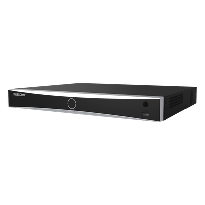 NVR 12 Megapixel (4K) / 32 canales IP / AcuSense (Evita Falsas Alarmas) / Reconocimiento Facial / 2 Bahías de Disco Duro / HDMI en 4K / Sin Puertos PoE+