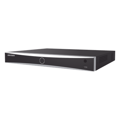 NVR 12 Megapixel (4K) / 32 canales IP / 16 Puertos PoE+ / Recocimiento Facial / AcuSense (Evita Falsas Alarmas) / 2 Bahías de Disco Duro / HDMI en 4K / Alarmas I/O / 300 Metros PoE Modo Extendido