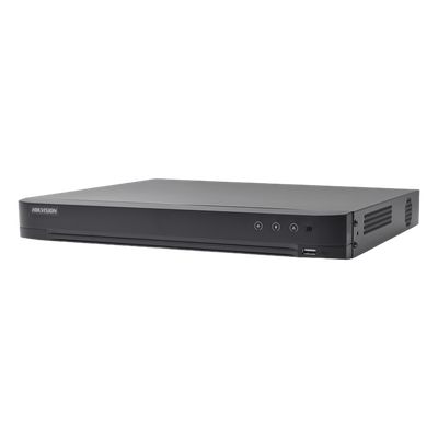 DVR 32 Canales TurboHD + 8 Canales IP / 5 Megapixel Lite - 3K Lite / Acusense (Evita Falsas Alarmas) / Audio por Coaxitron / 2 Bahías de Disco Duro / H.265+ / Salida de Video en Full HD