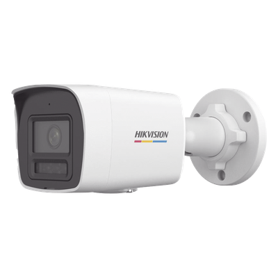 [Dual Light + ColorVu] Bala IP 2 Megapixel / Lente 2.8 mm / 30 mts IR + 30 mts Luz Blanca / Micrófono Integrado / ACUSENSE Lite / Exterior IP67 / dWDR / PoE / Micro SD 