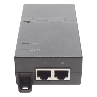 Inyector PoE estándar 30 watts, Compatible Multi-marcas, Detección Inteligente Anti Accidentes (802.3at / Gigabit)