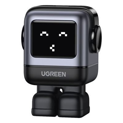 Cargador Mini GaNRobot 30W serie UNO | 1 USB-C de Carga Rápida | Tecnología GaN II | Multiprotocolo PD/QC/SCP/FCA | Carga Inteligente | Pantalla LED | Zapato Magnético Extraíble | Thermal Guard | Color Negro.