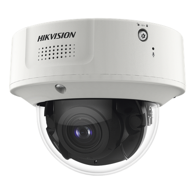 Domo IP 4 Megapixel / Lente Mot. 2.8 - 12 mm / 40 mts IR EXIR / IP67 / IK10 / H.265+ / Conteo de Personas por Detección de Rostro (Base de Datos) / WDR 140 dB / DeepinView / 2 Micrófonos Integrados