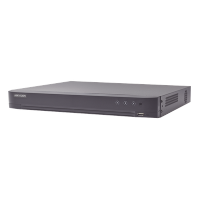 DVR 16 Canales TURBOHD + 16 Canales IP / 8 Megapixel (4K) / Audio Bidireccional / ACUSENSE / Reconocimiento Facial / 2 Bahías de Disco Duro / Salida de Video en 4K / H.265+