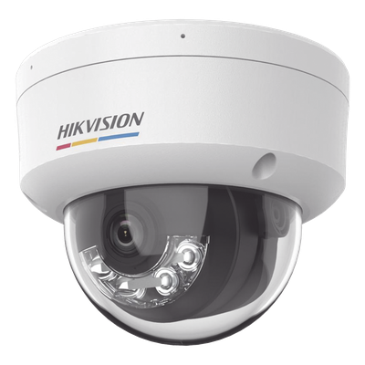 [Dual Light + ColorVu] Domo IP 4 Megapixel / Lente 2.8 mm / 30 mts IR + 30 mts Luz Blanca / Micrófono Integrado / ACUSENSE Lite / Exterior IP67 / IK08 / WDR 120 dB / PoE / Micro SD 