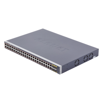 Switch Administrable de 48-Puertos 10/100/1000T 802.3at PoE + 4-Puertos 100/1000BASE-X SFP / 440W