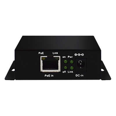Inyector PoE Extenido Industrial / PoE 802.3 af/at Hasta 30W / Conexión plug and play / Alcance de hasta 250 metros / Aplicaciones CCTV / Alimentación PoE af/at o Vcc 37-57 Vcc
