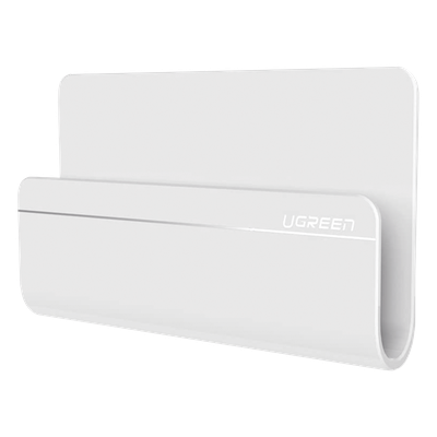 Soporte de Pared Adhesivo para Teléfono / Diseño de Montaje en Pared / Protección De Silicona Antideslizante / Anti Arañazos / Adhesivo 3M / Soporta Dispositivos 165*81*26.5 mm. / Caja De ABS / Color Blanco