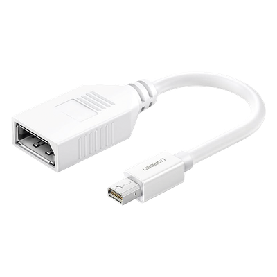 Cable Mini DP Macho a DP Hembra | Thunderbolt 2 | Version DP 1.2 | Soporta 4K*2K | Cable de 15 cm (5.91 Pulgadas) | Color Blanco.