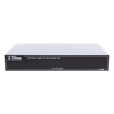(SOLO RECEPTOR) TRANSCEPTOR ACTIVO DE 16 CANALES / VIDEO+PODER en un solo Cable UTP / 150 metros en 4K, 200 metros en 5 MP/ Envía 36 Vcc y Recibe 12 Vcc / TODO INCLUIDO PARA RACK / HD-TVI/CVI/AHD/CVBS / SIN RUIDO / INSTALACIÓN LIMPIA.
