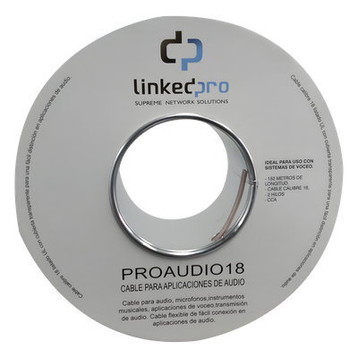 Cable 18/2 para audio, perfecto para bocinas y micrófonos, bobina de 152M(500ft)