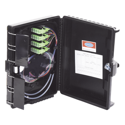 Cierre de Empalme para 24 Fusiones de Fibra Óptica, Interior/Exterior, con 16 Acopladores SC/APC y Splitter 1x16 SC/APC Incluido, IP65