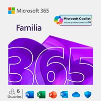 ESD MICROSOFT 365 FAMILIA / SUSCRIPCION ANUAL / DESCARGA DIGITAL / 6 USUARIOS / APLICACIONES: WORD, EXCEL, POWER POINT, OUTLOOK, ONE NOTE, ONEDRIVE 1TB, CLIPCHAMP / CON IA COPILOT