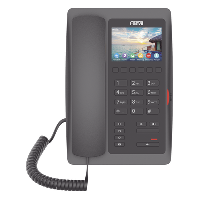(H5W Color Negro)Teléfono IP WiFi para Hotelería, profesional de gama alta con pantalla LCD de 3.5 pulgadas a color, 6 teclas programables para servicio rápido (Hotline) PoE 