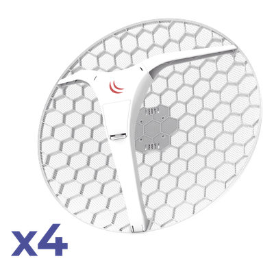 (LHG XL 5 ac 4 Pack) CPE y PtP en 5GHz  802.11 a/n/ac con Antena de Rejilla de 27dBi. "Ahora con Más Velocidad y Mayor Distancia"