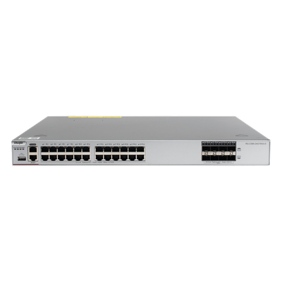 Switch Core Administrable Capa 3 con 24 puertos Gigabit + 8 SFP+ para fibra 10Gb, gestión gratuita desde la nube.