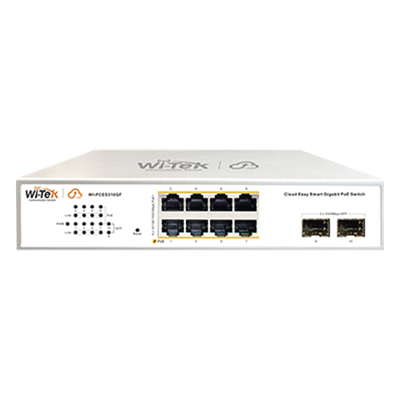 Switch Administrable PoE  / 8 puertos PoE af/at Gigabit /  2 x SFP Gigabit / Administración Cloud Gratuita / Presupuesto 120 W