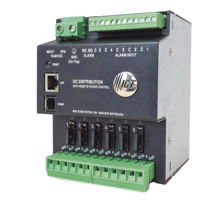 Fuente de distribución de 6 salidas, control y monitoreo Ethernet, Vo: 10-60V Dc, para montaje en riel din