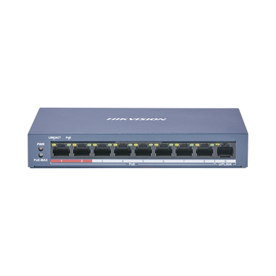 Switch PoE+ / No Administrable / 8 Puertos 10/100 Mbps PoE+ / 1 Puerto 100 Mbps Uplink / PoE hasta 250 metros / 60 W 