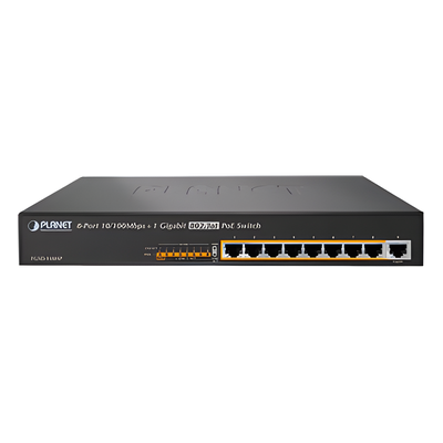 Switch no administrable de 8 Puertos PoE+ 100BaseTX + 1 Puerto 100/1000Base-T con 130W de Potencia Total