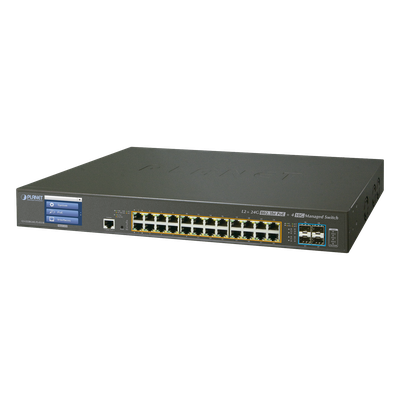 Switch Administrable L2+ 24 puertos gigabit c/ Ultra PoE, 4 puertos 10G SFP, c/Display, (600W)