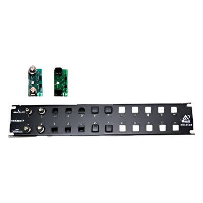 Placa frontal para 12 módulos con conexión BNC para instalaciones en rack ( No se incluyen los módulos )