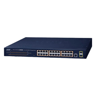 Switch PoE Administrable Capa 2 / 24 Puertos10/100/1000BASE-T / 2 SFP 100/1000BASE-X / POE 802.3af/at