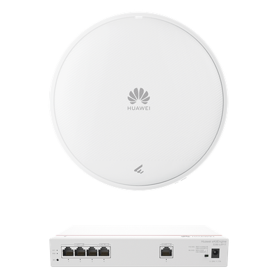 Kit de Router Multi-Servicio / 1 puerto 10/100/1000 Mbps(WAN) / 4 puertos 10/100/1000 Mbps(LAN) PoE / 50W + Punto de Acceso Wi-Fi 7 / 3.57 Gbps / MU-MIMO 2x2 (2.4GH y 5GHz) / Smart Antenna más cobertura / Instalación en techo y pared