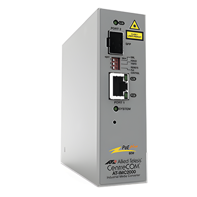 Convertidor de medios industrial PoE+ de 10/100/1000 RJ45 Gigabit - 100X/1000X SFP