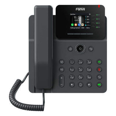 Teléfono IP Wi-Fi Empresarial,Bluetooth, 4 líneas SIP, pantalla a color 2.4", PoE, puertos Gigabit, conferencia local de 6 vías.