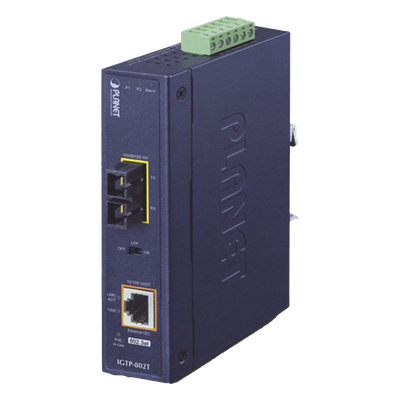 Convertidor de medios industrial PoE+ 1000BASE-SX a 10/100/1000BASE-T 802.3at (SC,MM) -550 m
