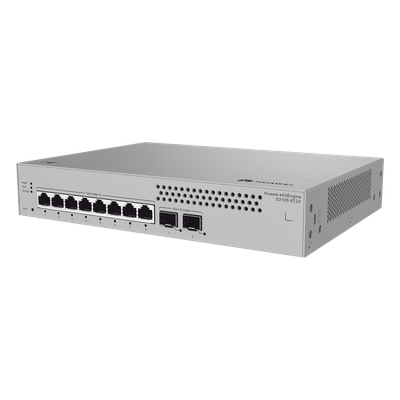 Switch de Acceso Gigabit Administrable Capa 2+ / 8 puertos 10/100/1000 Mbps / 2 Puertos 10GE SFP Uplink  / ERPS / Rutas Estáticas / Administración Nube Gratis
