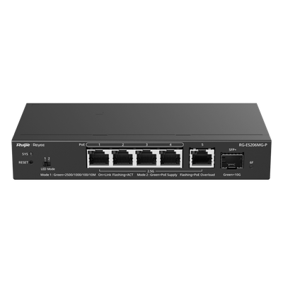 Switch Administrable Capa2 PoE+ con 5 puertos Multi-Gigabit 2.5Gb, hasta 70w PoE 
