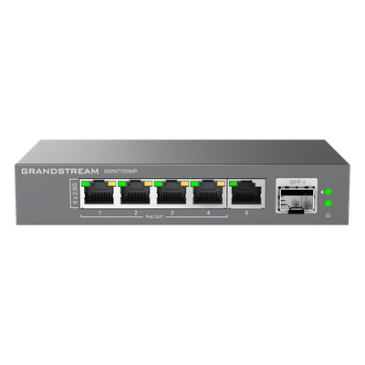 Switch de Red Multi-Gigabit No Administrable / 5 Puertos de2.5 Gbps (4 PoE) / Puerto SFP+ Fibra 1 o 10 Gbps / Montaje en Escritorio o Pared / Plug-and-Play / Tecnología Verde