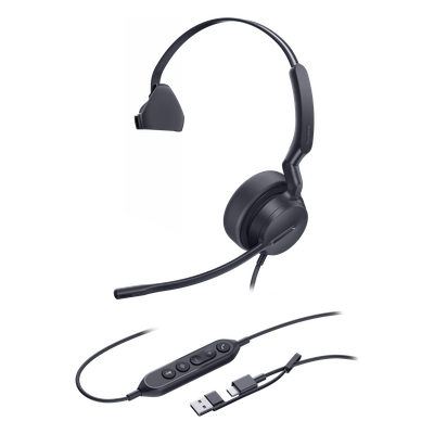 Diadema Alámbrica Yealink UH42 Mono UC con Audio HD y Conectividad USB-C/A