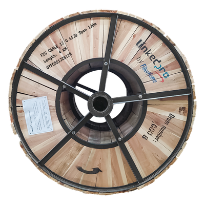 Carrete de 4 Km Fibra Óptica Aerea Figura 8 Armada Antirroedor G.652D, Monomodo de 12 Hilos, Exterior,  Span 120