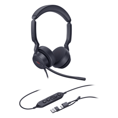 Diadema Alámbrica UH44 Dual UC de Yealink con Conectividad USB-C/A y Amplia Compatibilidad 