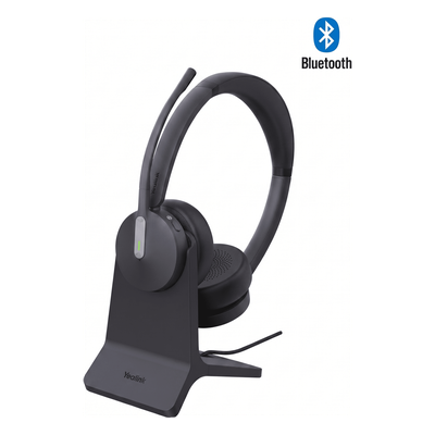 Diadema Inalambrica BH70 Dual con Stand de Carga de Yealink Certificada para Microsoft Teams con Acoustic Shield