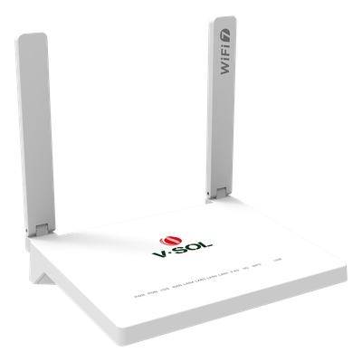 ONU GPON/EPON con Wi-Fi 7 / 1 Puerto 2.5 Gigabits/ 3 Puertos Gigabit / Puerto PON SC/UPC, Hasta 3600 Mbps 