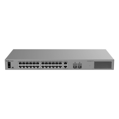 Switch Layer 2 Smart Cloud Managed / 28 Puertos Gigabit / 24 Puertos PoE+ 370 W / Switching 56 Gbps / Forwarding 41.664 Mpps / Montaje Rack / CCTV Mode / ERPS / Protección 6 kV / Garantía 3 Años