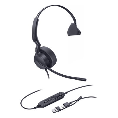 Diadema Alambrica UH42 SE Mono USB-C/A de Yealink con Sonido HD y Tecnología AI Noise Cancelling