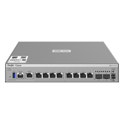 Firewall Next Generation / Empresarial / Alto Rendimiento 7 Gbps / Protección de Amenazas 500-700 Mbps / Gestión Cloud / 8 Puertos RJ45 + 2 SFP / Rack 1U / AI-Powered Security / Ruijie Reyee Cybrey