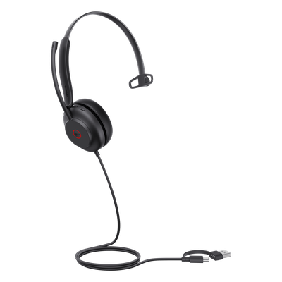 Diadema USB Yealink UH35 Mono Teams con Cancelación Activa de Ruido con 2 Micrófonos y Busylight Automático 