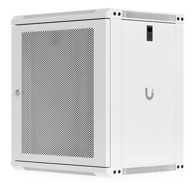 UACC Rack Cabinet 12U (550x 450 mm) - Gabinete Cerrado para Montaje en Pared con Puerta Frontal Perforada, Totalmente Ensamblado con Ventiladores Integrados y Paneles Removibles